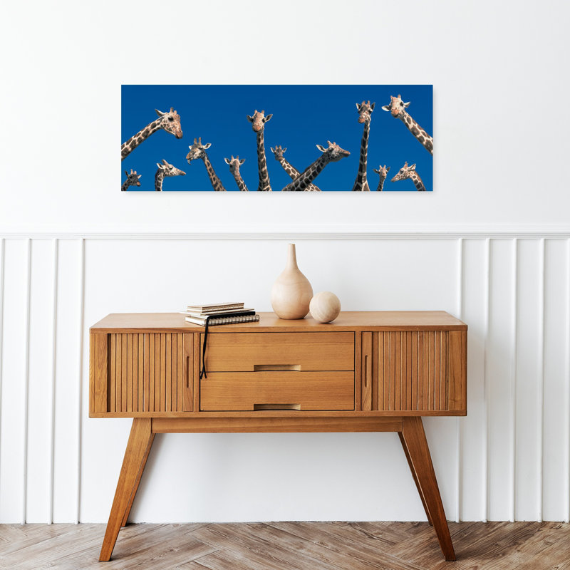 Art mural contemporain girafe, H 12 po x l 36 po