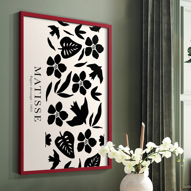 Matisse CCLXIII Framed Print - Solid Wood, 10" H x 8" W, Red