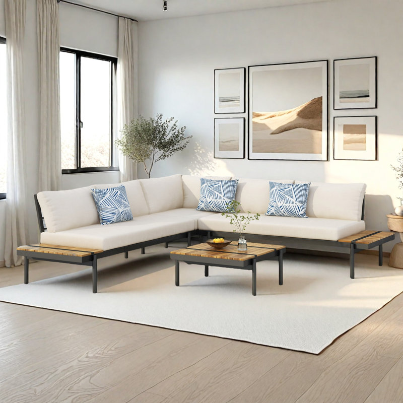 4 Piece Sectional Seating Group with Cushion