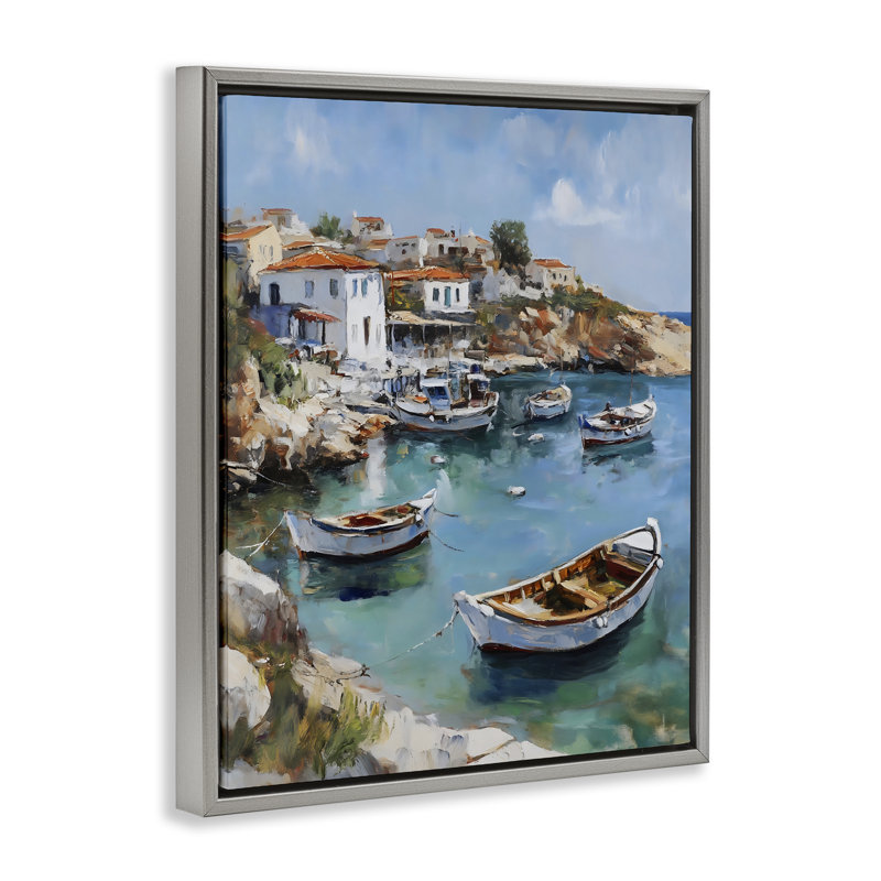 Cadre flottant pour bateaux Italian Village, design par Franklyn Gregory, Cadre flottant gris lustré, H 31 po x l 25 po