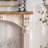 Beige + Walnut Solid Wood Freestanding Fireplace