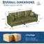 Canapé 85 po en cuir synthétique vert avec coussins décoratifs 85 po-538468684