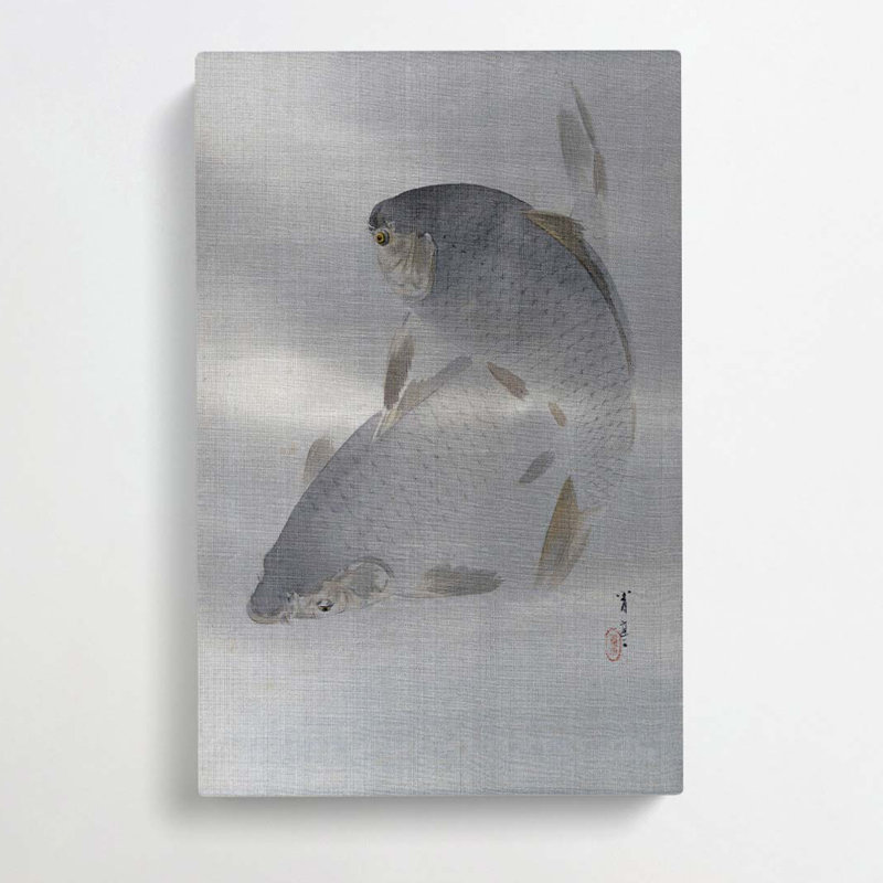 Carp Swimming by Watanabe Seitei - Wrapped Canvas, 60cm H x 40cm W x 3cm D
