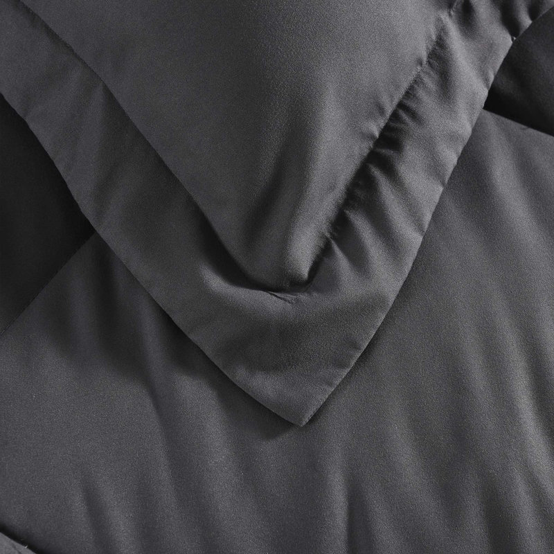  8 PCS Modern Comforter Set with Sheets All Season Bed in a Bag, Queen Comforter + 7 Additional Pieces, Grey