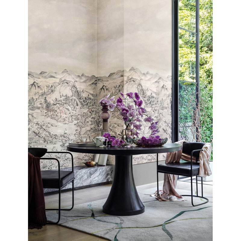 Japanese Chinoiserie Sisal, Pink Opal, Non-Woven