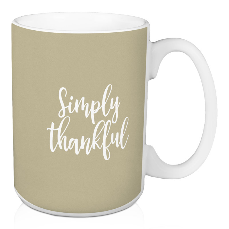 Grande tasse à café simplement heureusement Nunnally, Beige