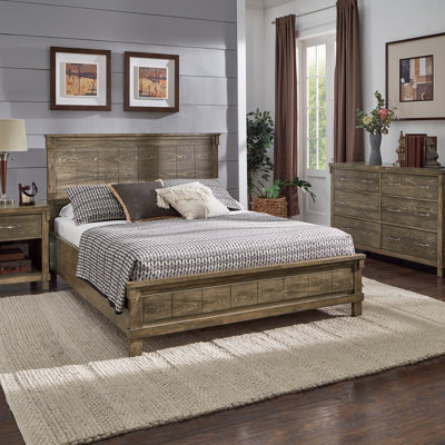Crater Wood Panel Queen Platform Bed