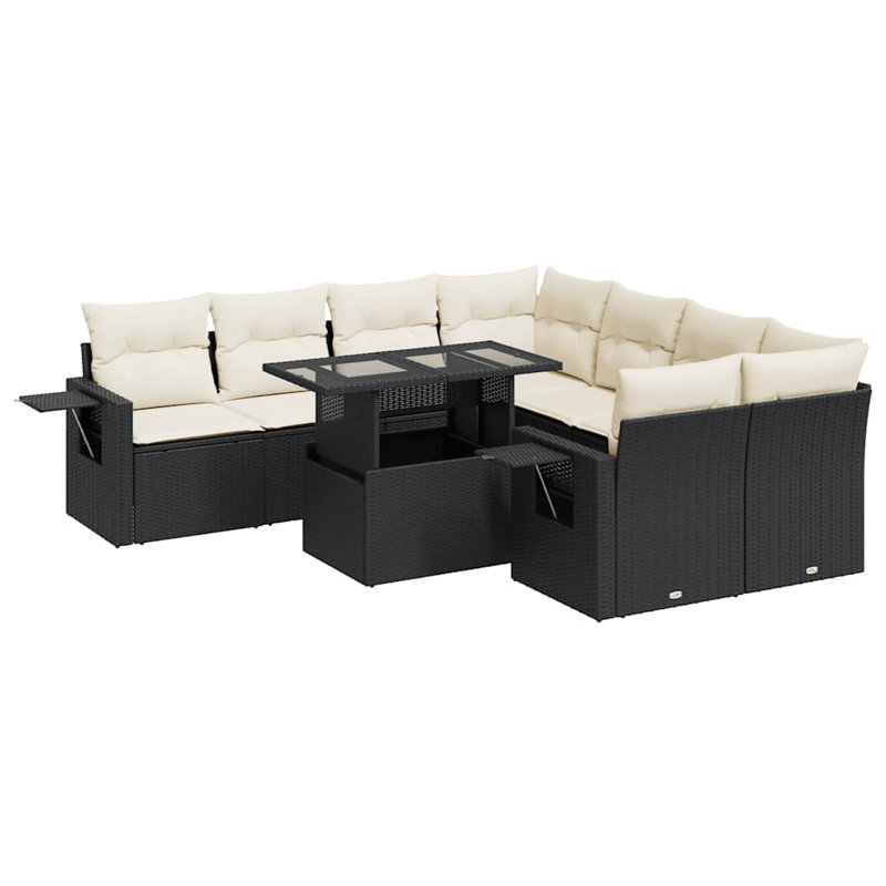 Vidaxl Garden Sofa Set Black