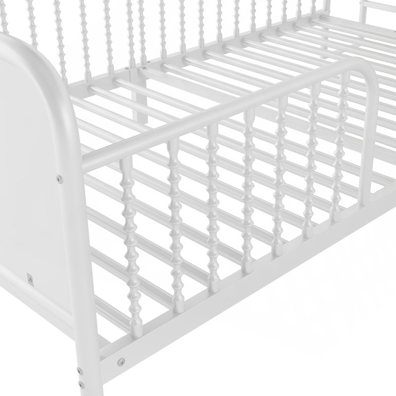 Structure de lit plateforme en métal avec lumière et tête de lit avec rangement, Blanc