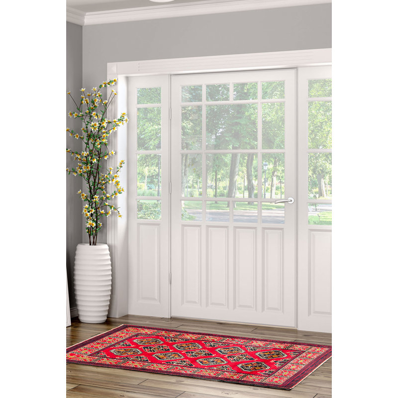 Tapis rouge Teimani 2 pi 9 po x 4 pi 9 po