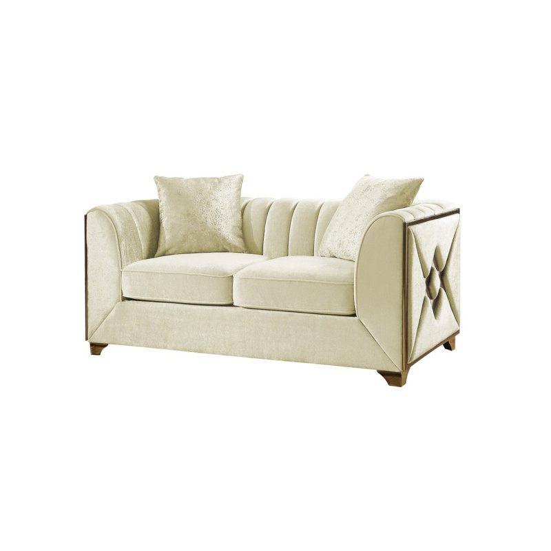 Causeuse de style moderne Velencia de couleur crème identique à B009139134, Crème, crème