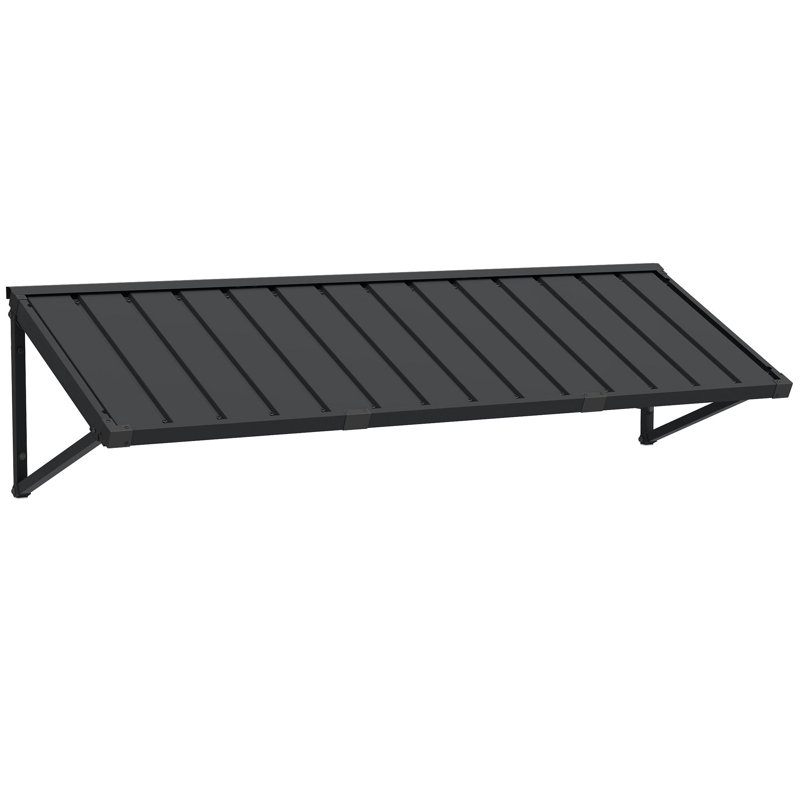 Powder-coated Metal Frame Standing Seam Fixed Window Awning All Weather Protection Door Canopy for Entrance, Windows, Porches, Balconies