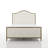 Lalia Modern Upholstered Hammered Metal Camelback Bed-124257343-124653007