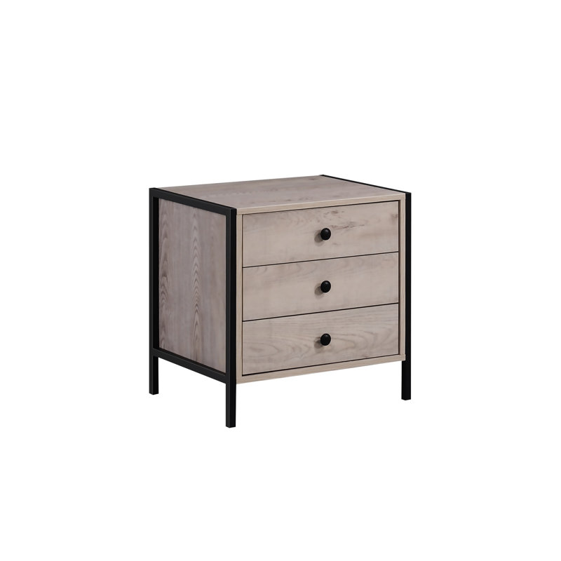 Harrold 53.8cm W Manufactured Wood Bedside Table, Brown