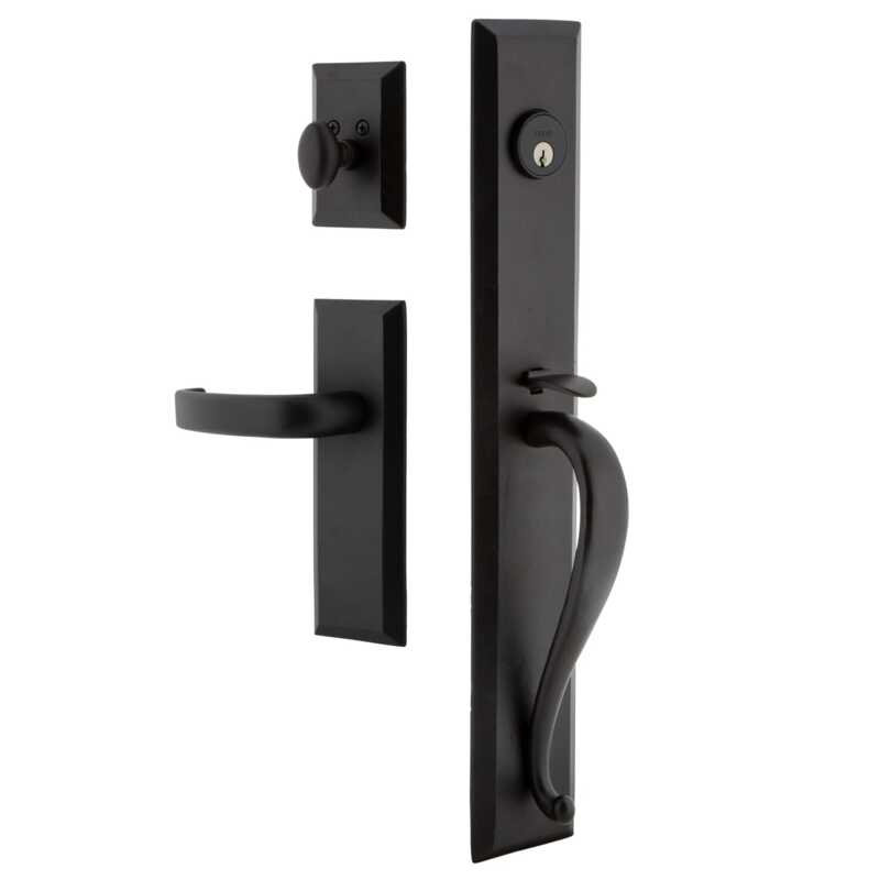 Ensemble de poignées monobloc en fer Ageless avec plaque A-Grip and Keep et levier en forme de croissant, Fixée à la surface