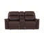 Causeuse inclinable 78 po en cuir avec console de rangement, USB et DEL