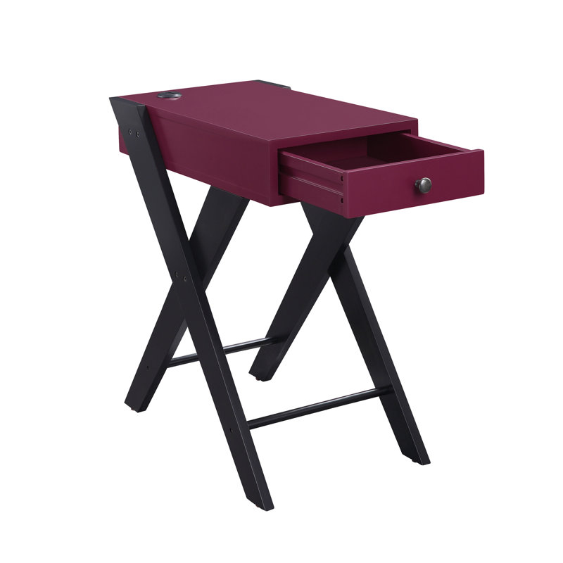 Table d'appoint Fierce avec port USB intégré, Bourgogne