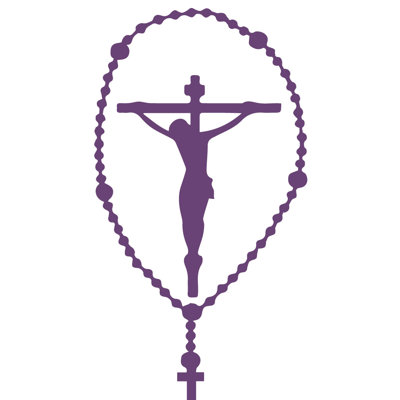 Décalcomanie murale crucifix rosary