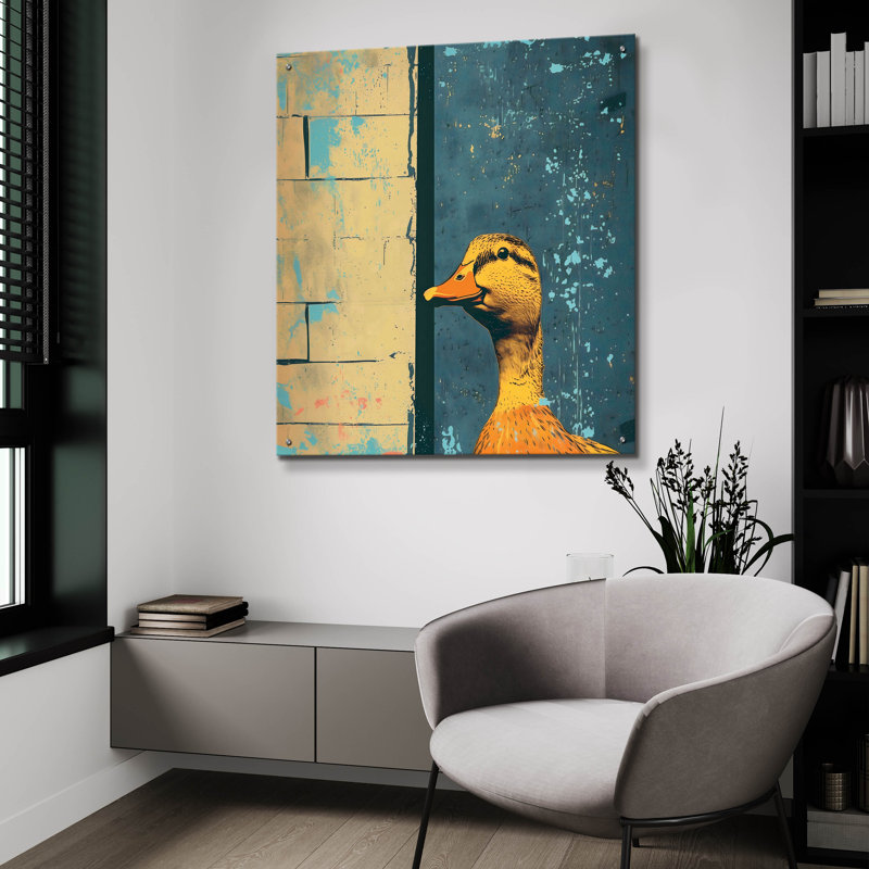 «The Duck» par Andreas Magnusson, art mural en verre acrylique, H 36 po x l 36 po x P 0,2 po