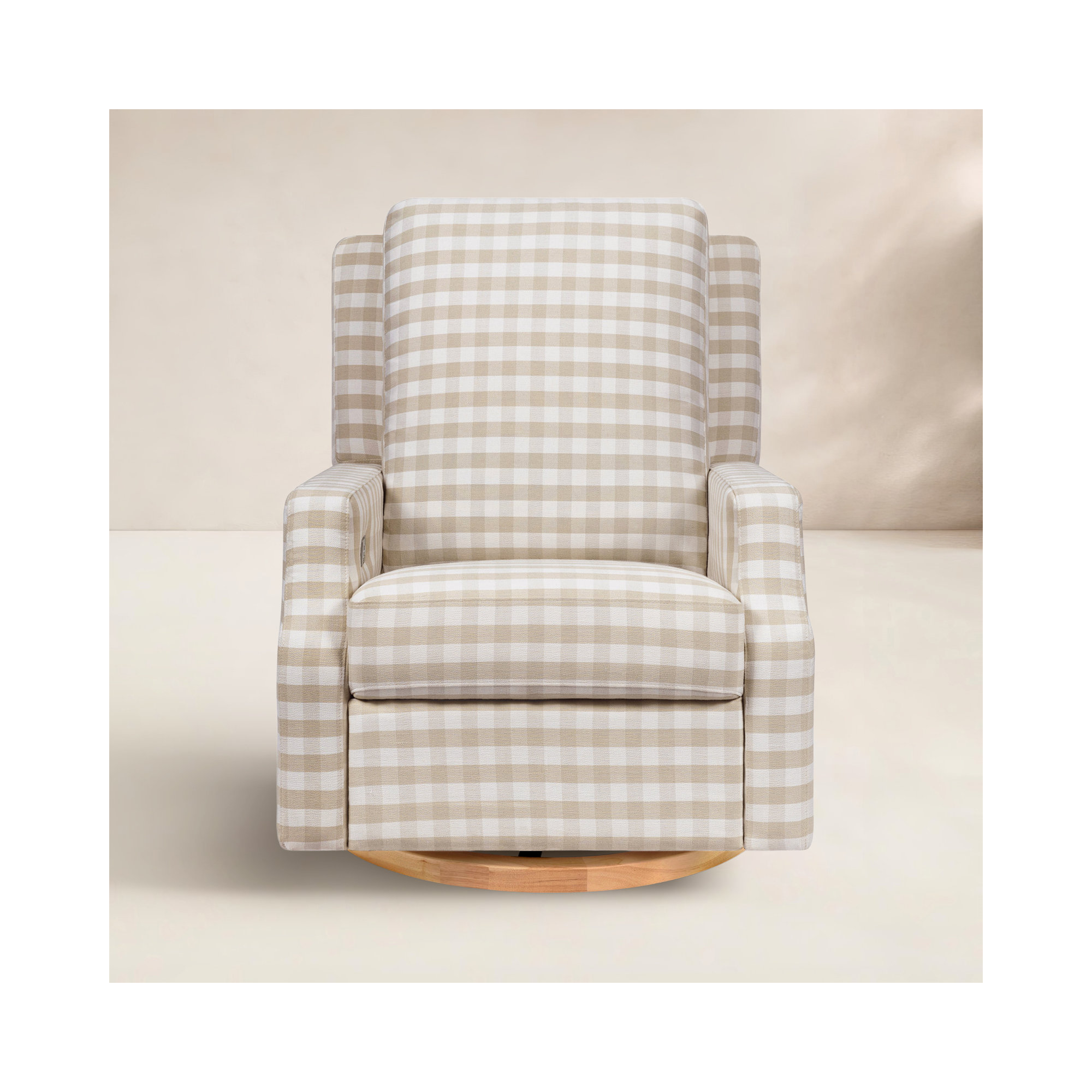 Crewe Electronic Recliner and Swivel Glider in Eco-Performance Fabric, Tan/White
