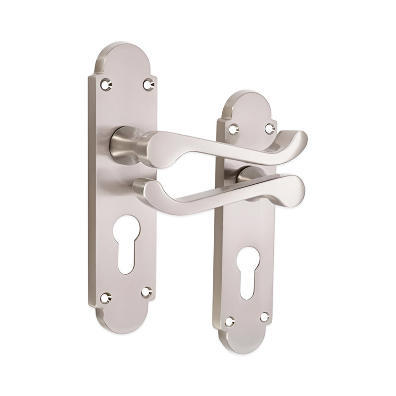 Oakley Lever on Backplate Euro Satin Nickel, Satin Nickel