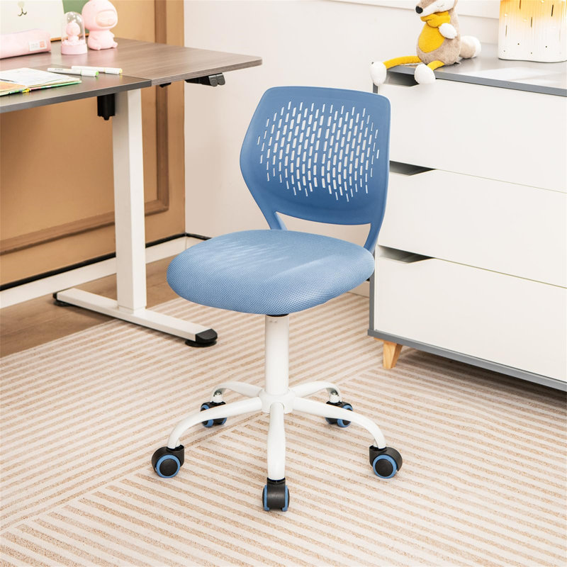 Ebern Designs Task Chair with Wheels, Blue