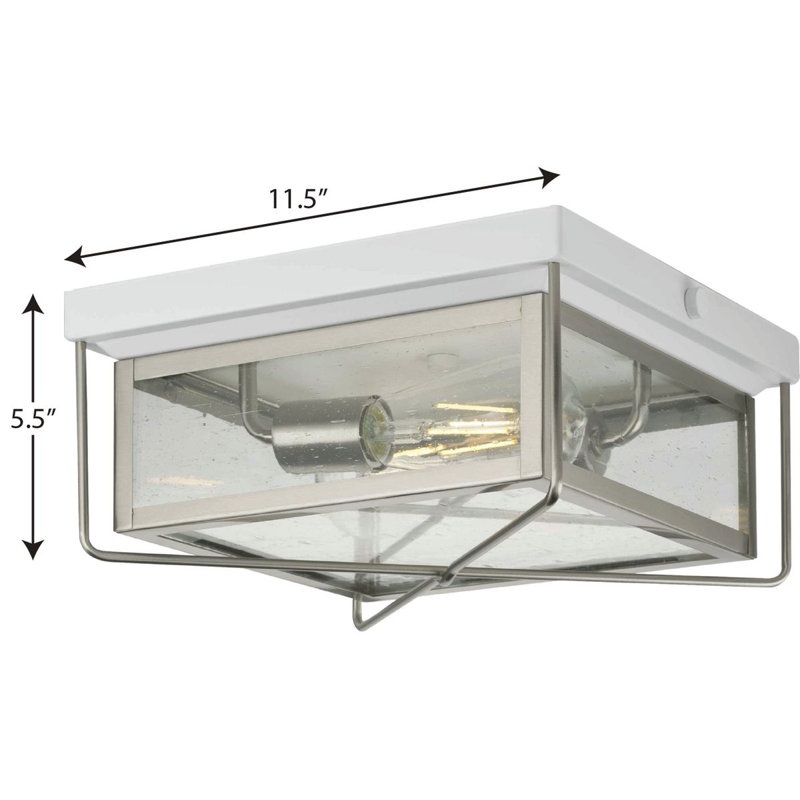 Plafonnier encastré 2 lumières 11 po Holst, Acier inoxydable