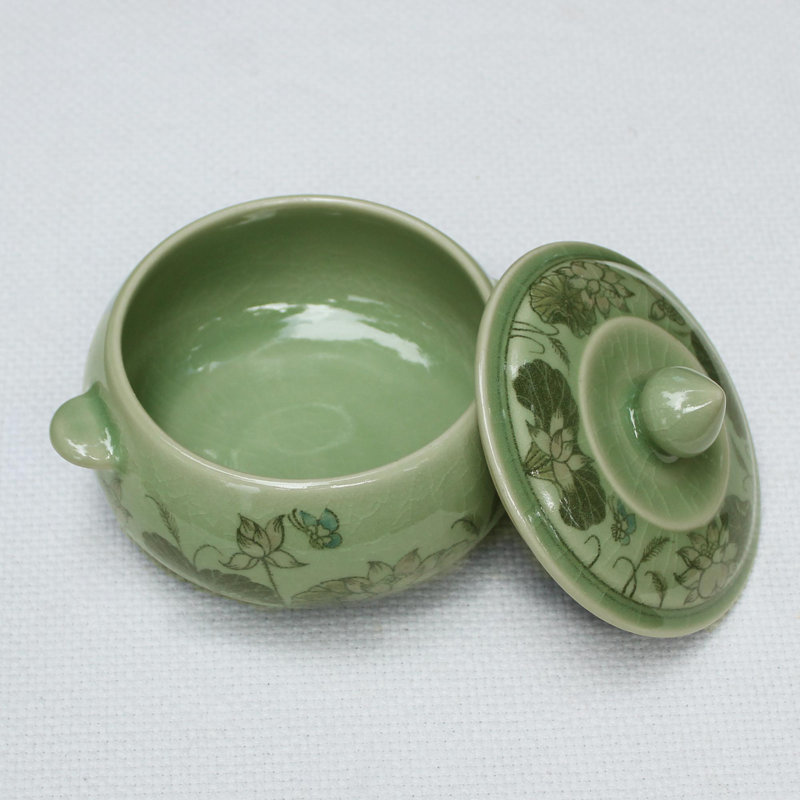 Celadon Handmade Earthenware Soup Bowl