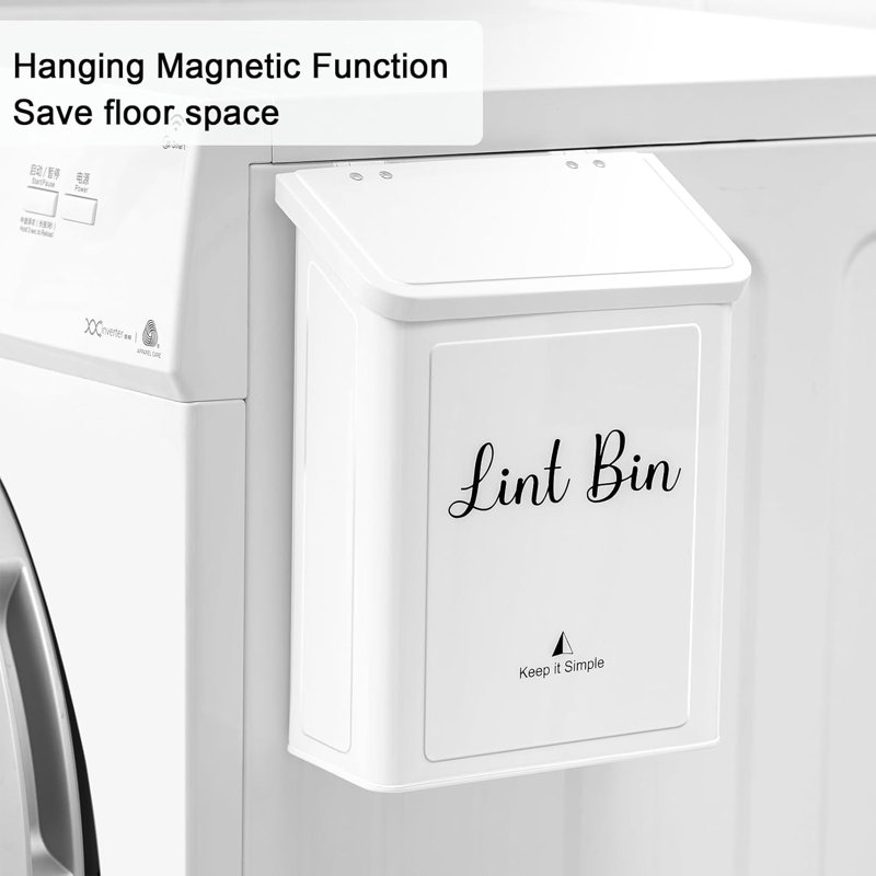 Magnétique poubelle en métal pour la salle de lavage Tiffany - blanc
