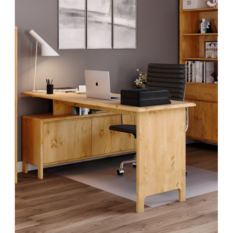 Cecile Solid Wood Writing Desk, Nature Brown Oil, Nature Brown Oil