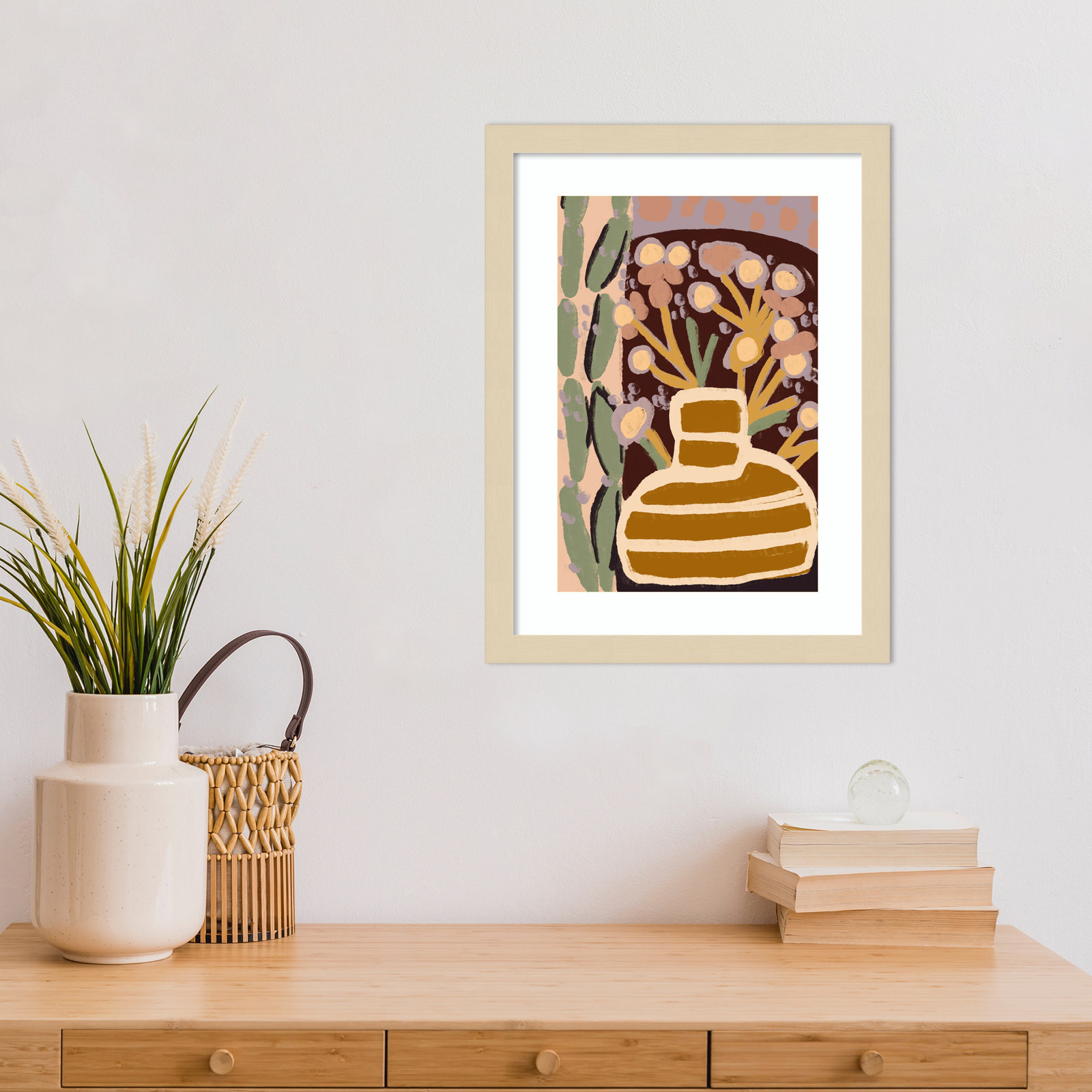 Galya "Pastel Impression" Print by Treechild, 17" H x 13" W, Brown Framed
