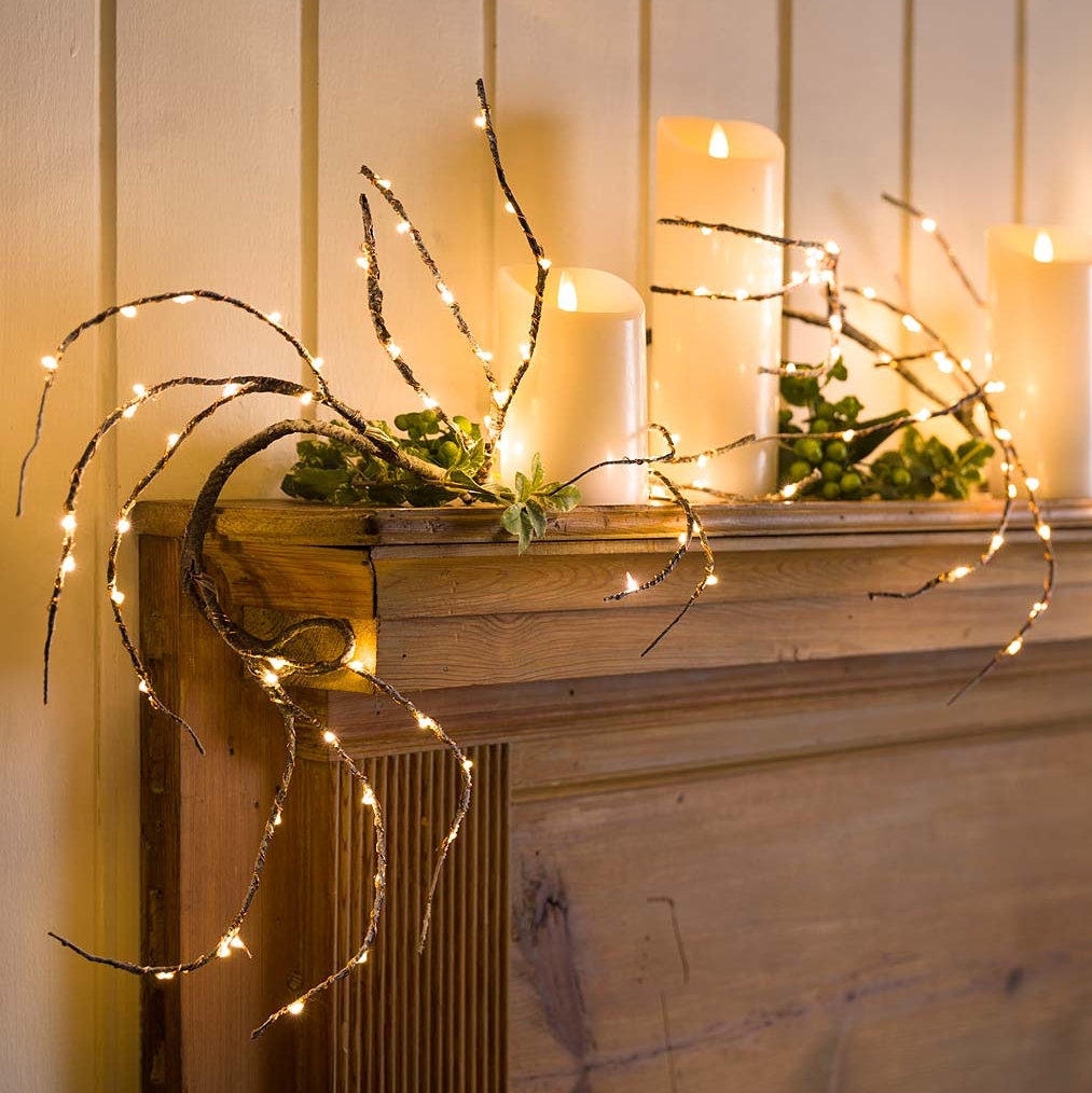 60'' in. Lighted Faux Birch Garland