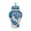 Vase décoratif classique en porcelaine bleu et blanc avec motif floral et oiseau, H 15,2 "avec couvercle