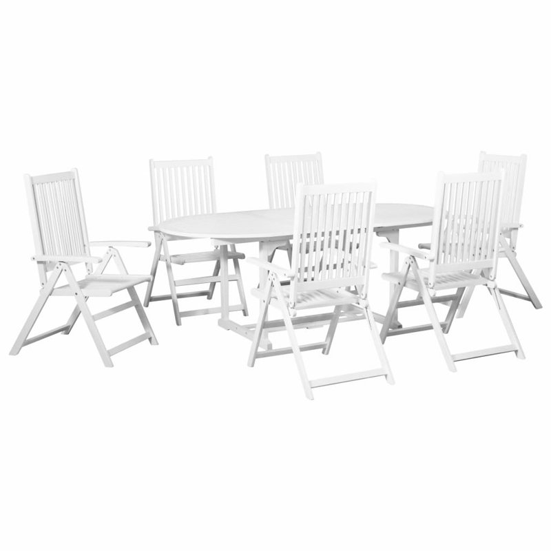 6 - Person Acacia Wood Patio Dining Set with Oval Table
