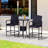 Rattan Wicker Bar Set for 3 PCS with Ice Buckets, Patio Furniture with 1 Bar Table and 2 Bar Stools for Poolside, Backyard, Porches