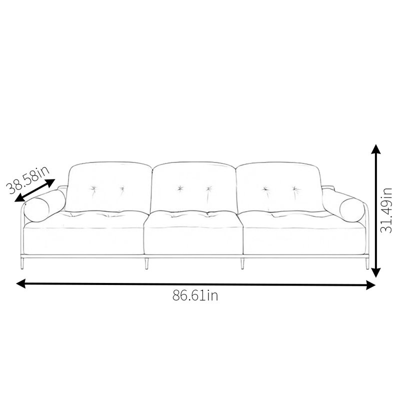 Canapé en velours Cloud, H 31,49 po x l 86,61 po x P 38,58 po