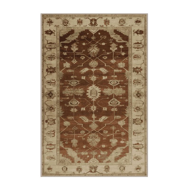 Tapis brun lavable à la machine, Rectangulaire 2 pi x 4 pi