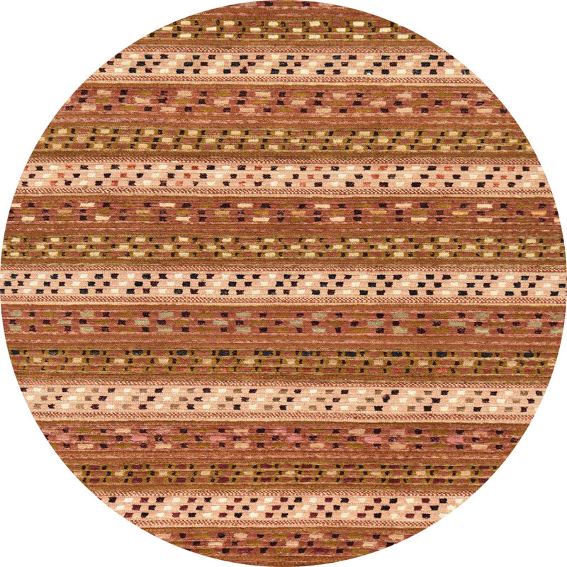 Striped Indoor Rug, Round 5'