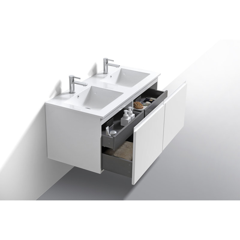 Ensemble de meuble-lavabo double 48 po, Blanc