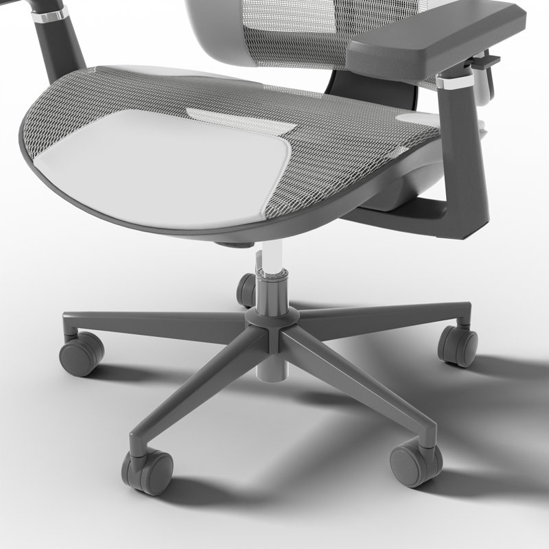 Inbox Zero Adjustable Ergonomic Swiveling PC & Racing Game Chair, Grey