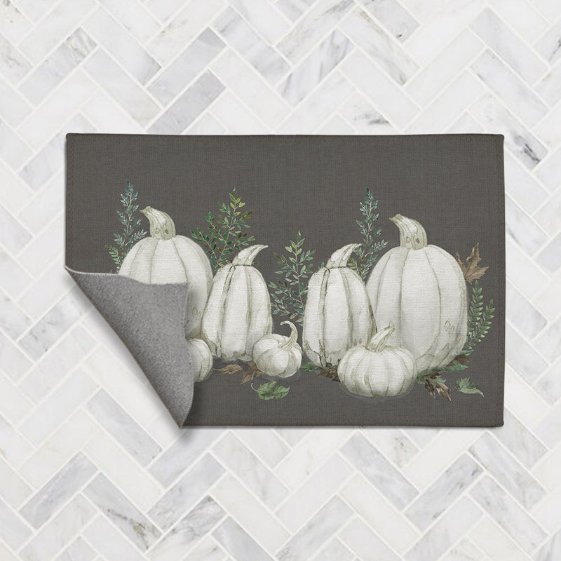 Heirloom Harvest Pumpkin Chenille Indoor Rug, Rectangle 2' x 3'