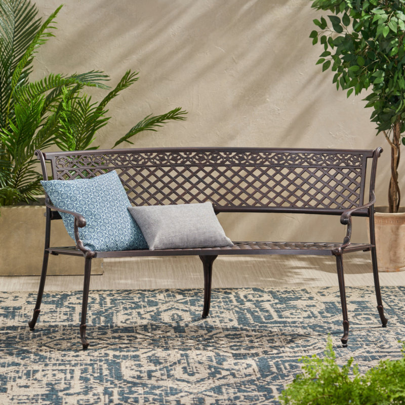 Banc de jardin en aluminium Vanscoy, H 32,75 po x l 65 po
