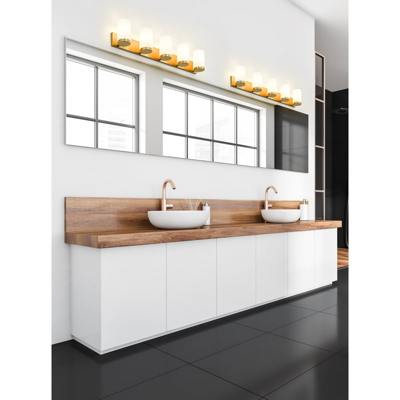 Meuble-lavabo 5 lumières Rosevale, Or
