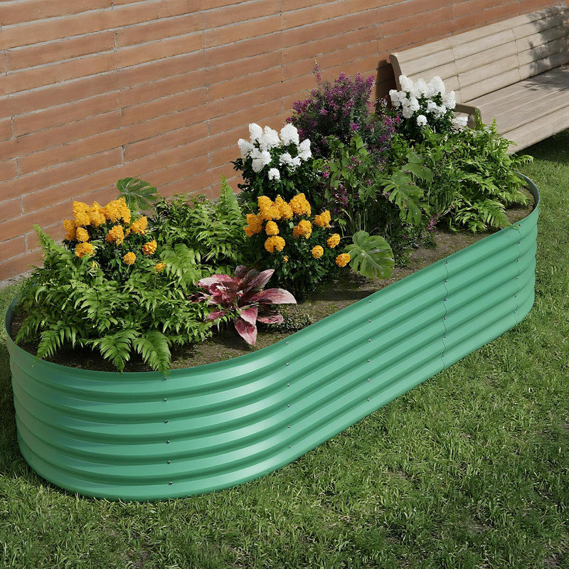Metal Raised Garden Bed, 45cm H x 240cm W x 120cm D