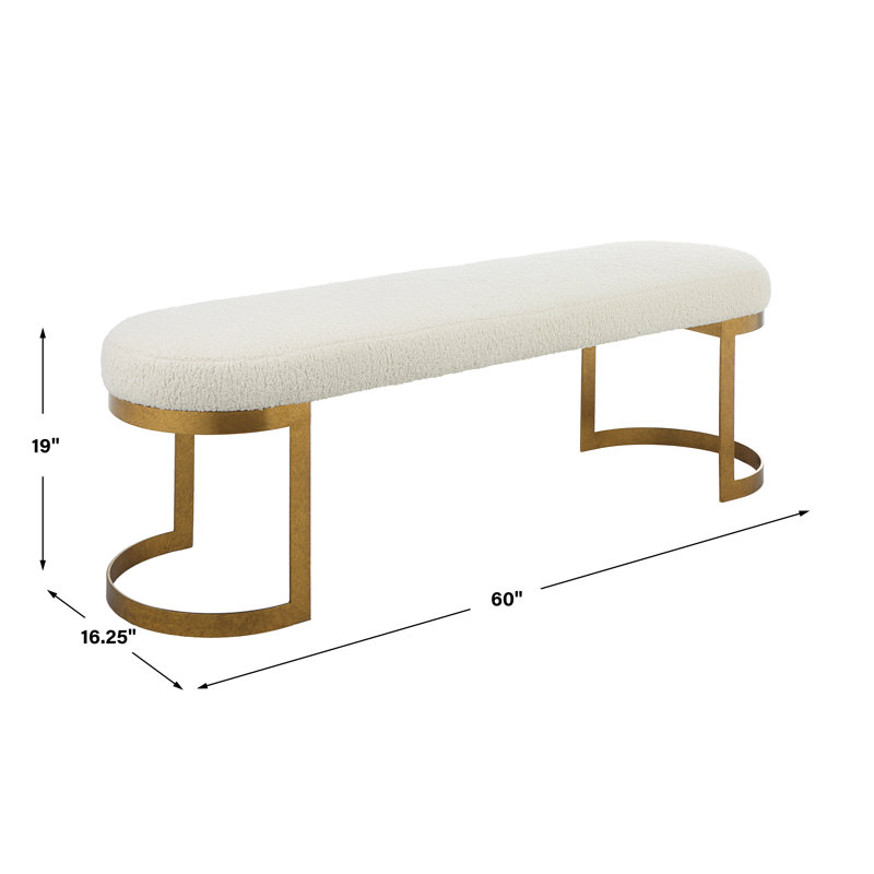 April Upholstered Bench, Gold