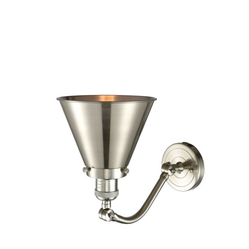 Applique murale en acier Donovan, Nickel satiné brossé, Nickel satiné brossé, Ampoule DEL 6 watts Vinage