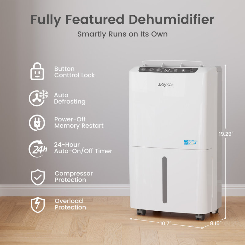 Sitvon 34 pt 2000 sq ft Dehumidifier in White - Intelligent Control, Auto Drain