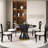 6 Seat Dining Table Set With Modern Key-shaped Dining Chairs, 7-piece Dining Set-1145606621-1145606617