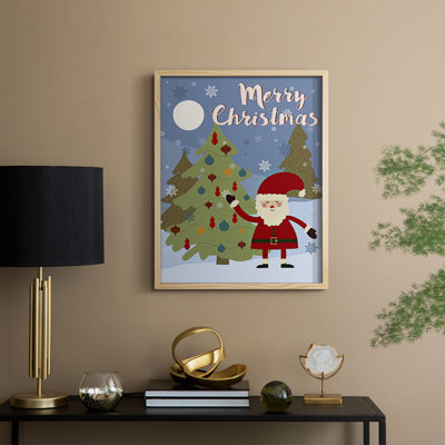 Winer Santa I Framed Print - Solid Wood