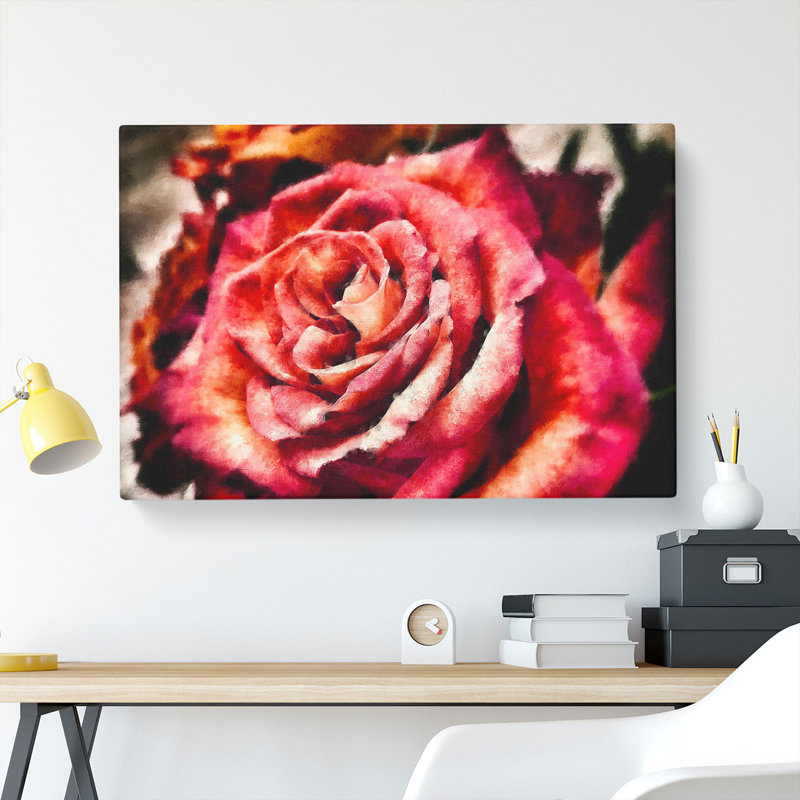 Pink Rose Flower Vol.4 - Wrapped Canvas, 35cm H x 50cm W x 3cm D